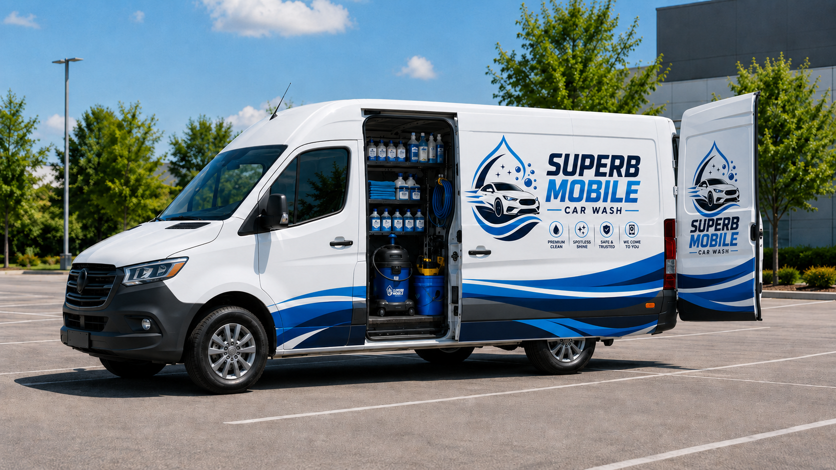 Mobile fleet wash vehicle